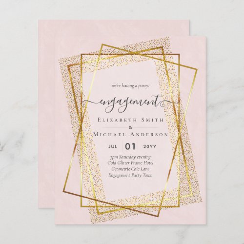 Glitzy Glam ENGAGEMENT Party Invitations BUDGET