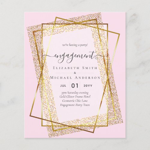 Glitzy Glam ENGAGEMENT Party Invitations BUDGET Flyer