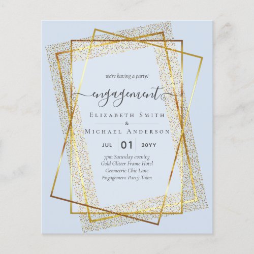 Glitzy Glam ENGAGEMENT Party Invitations BUDGET Flyer