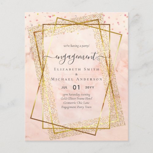 Glitzy Glam ENGAGEMENT Party Invitations BUDGET Flyer