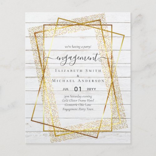 Glitzy Glam ENGAGEMENT Party Invitations BUDGET Flyer