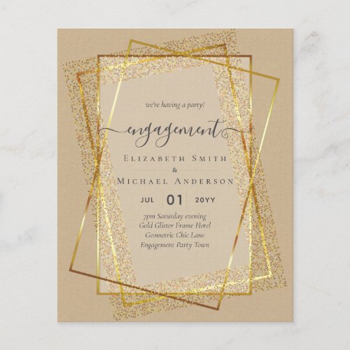 Glitzy Glam ENGAGEMENT Party Invitations BUDGET Flyer