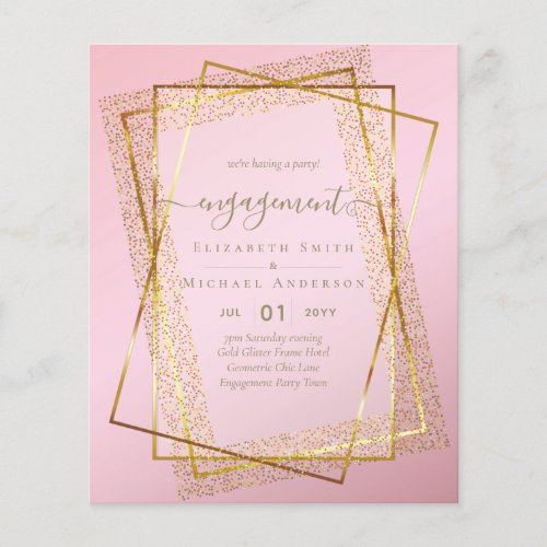 Glitzy Glam ENGAGEMENT Party Invitations BUDGET Flyer