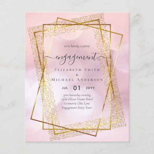 Glitzy Glam ENGAGEMENT Party Invitations BUDGET Flyer