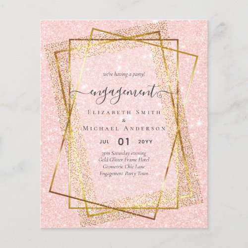 Glitzy Glam ENGAGEMENT Party Invitations BUDGET Flyer