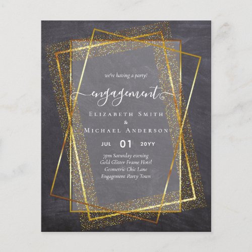 Glitzy Glam ENGAGEMENT Party Invitations BUDGET Flyer