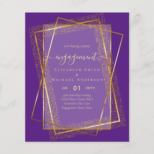 Glitzy Glam ENGAGEMENT Party Invitations BUDGET Flyer