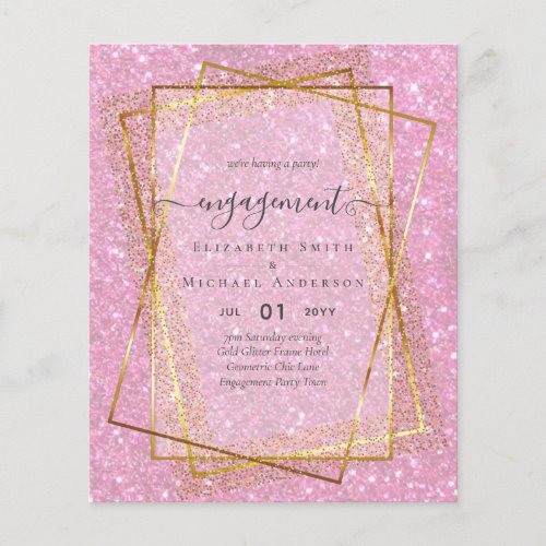 Glitzy Glam ENGAGEMENT Party Invitations BUDGET Flyer