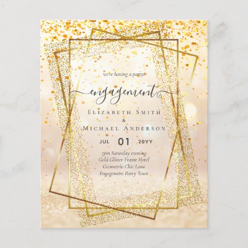 Glitzy Glam ENGAGEMENT Party Invitations BUDGET Flyer