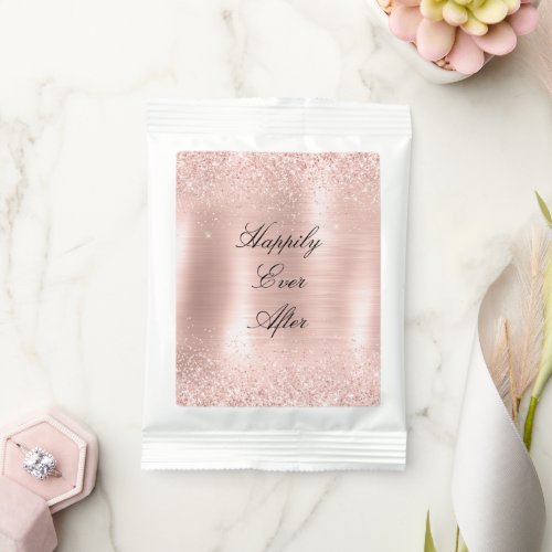 Glitzy Glam Girly Blush Pink Glitter Wedding Hot Chocolate Drink Mix
