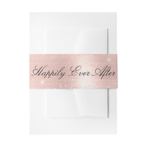 Glitzy Glam Girly Blush Pink Glitter Wedding Invitation Belly Band