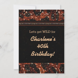 Glitzy Glam Glitter Leopard Cheetah Invitation