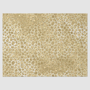 Glitzy Glam Gold Glitter Leopard Print Tissue Paper