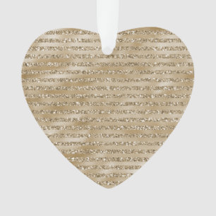 Glitzy Glam Gold Glitter Stripes Ornament