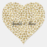 Heart Glitter Stickers 1.5 x 1.75 inch 144 / Gold Glitter