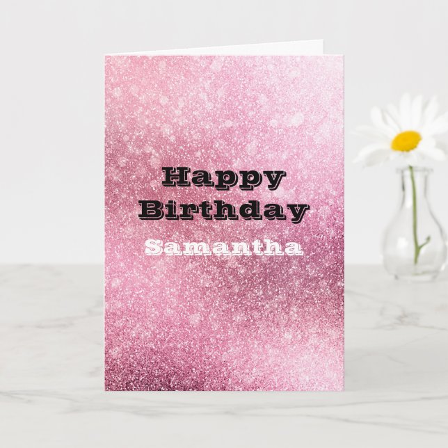 Glitzy Glam Pink Sparkle Card (Small Plant)