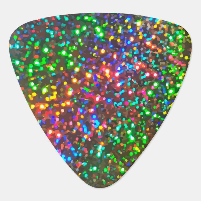 Glitzy Glittery Modern Abstract Pattern Guitar Pick (Front)