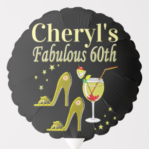 GLITZY GOLD 60TH BIRTHDAY PARTY BALLOON