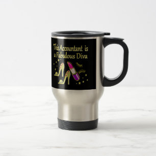 GLITZY GOLD ACCOUNTANT DESIGN TRAVEL MUG