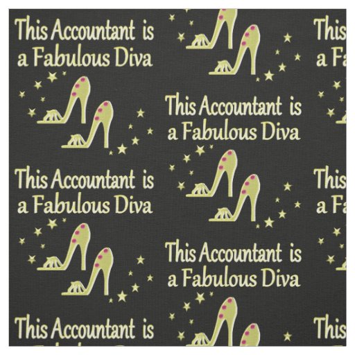 GLITZY GOLD ACCOUNTANT DIVA DESIGN FABRIC