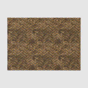 Glitzy Gold & Black Faux Foil Chevrons Tissue Paper