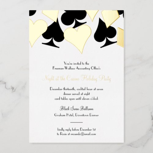 Glitzy Gold Card Suits Gala or Formal Event