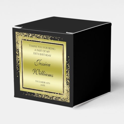 Glitzy Gold Confetti Decorations Birthday Favor Boxes