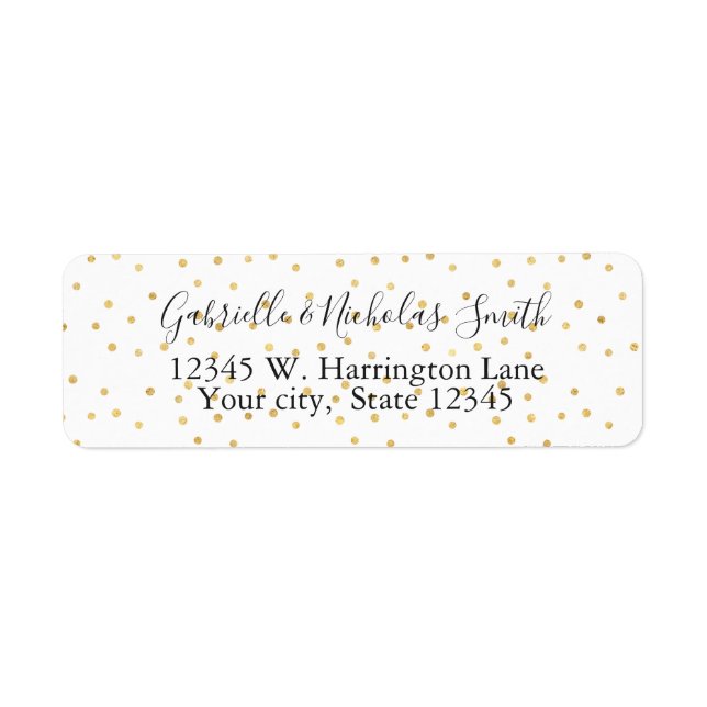 Glitzy Gold Confetti Label (Front)