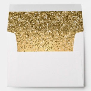 Glitzy Gold Glam Glitter Sparkle Envelope