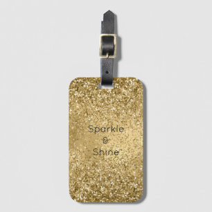 Glitzy Gold Glam Glitter Sparkle Luggage Tag