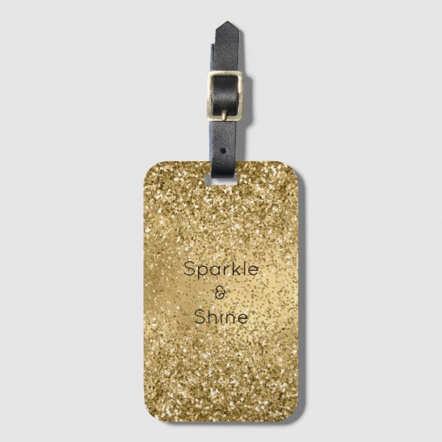 Glitzy Gold Glam Glitter Sparkle      Luggage Tag (Front Vertical)