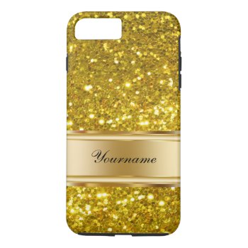 Glitzy Gold Glitter Monogram Iphone 8 Plus/7 Plus Case by idesigncafe at Zazzle