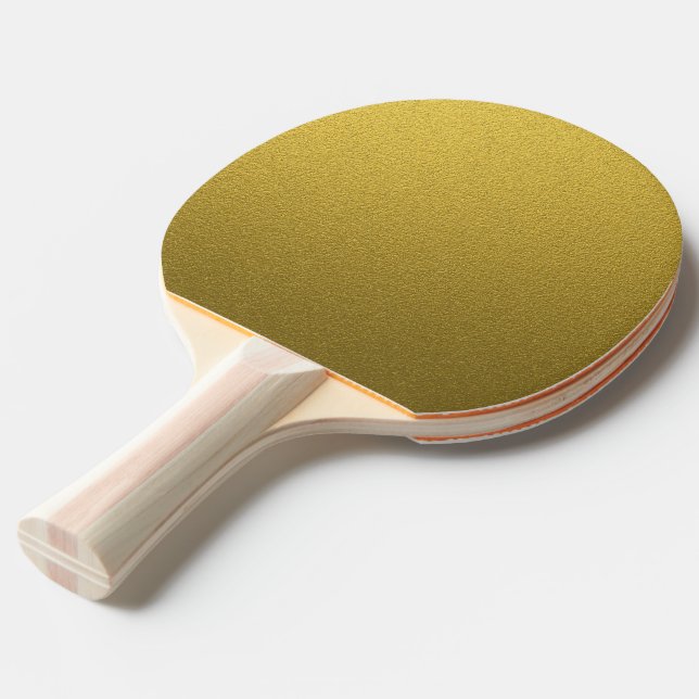Glitzy Gold Glitter Ping-Pong Paddle (Back Angle)