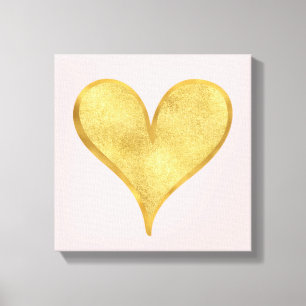 Glitzy Gold Heart Canvas Print