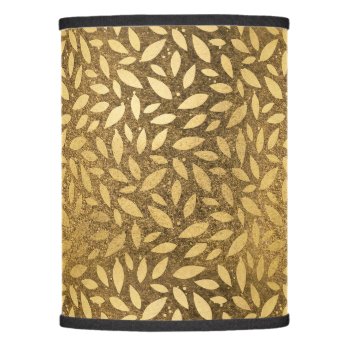 Glitzy Gold Leaves Faux Foil Pattern Lamp Shade by kye_designs at Zazzle