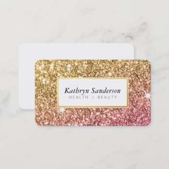Glitzy Gold Pink Glitter Luxe Glamour Lashes Business Card by edgeplus at Zazzle