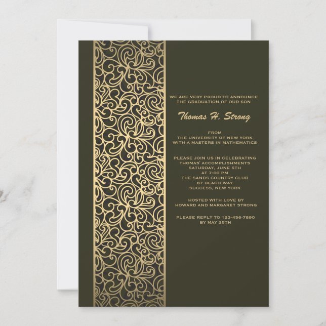 Glitzy Graduate Graduation Invitation (Front)