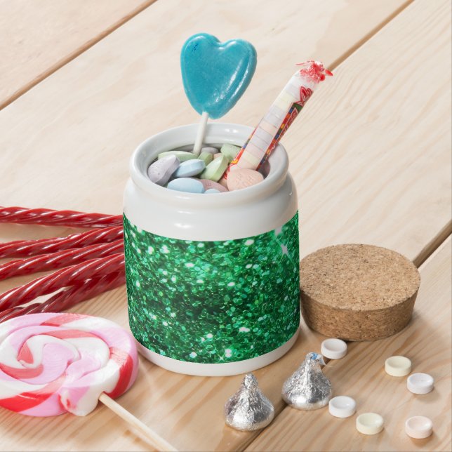 Glitzy Green Glitter Candy Jar (In Situ)