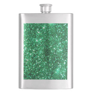 Glitzy Green Glitter Flask