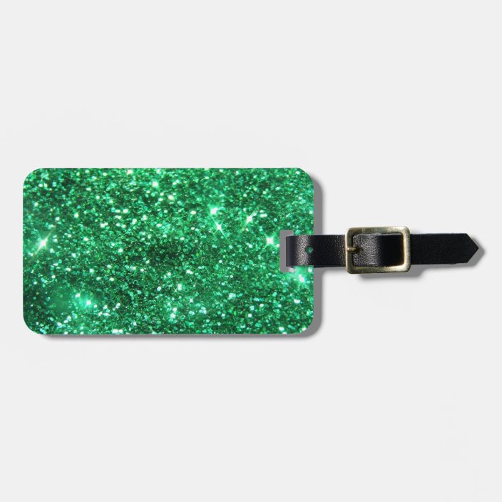 glitter luggage tag