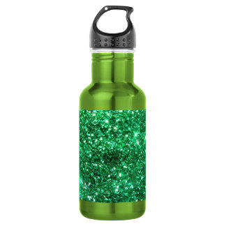 Glitzy Green Glitter Stainless Steel Water Bottle