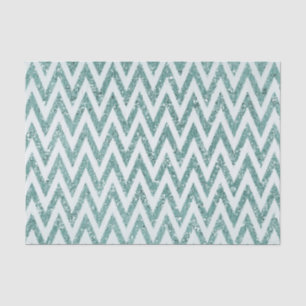 Glitzy Green White Chevron Stripes Christmas Tissue Paper