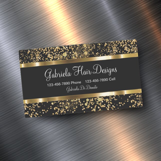 Glitzy Hairdresser Magnetic Business Card