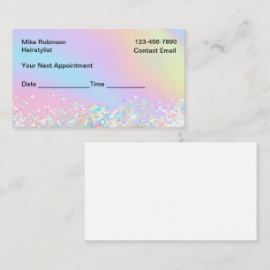 Glitzy Hairstylist Customer Appointment Cards