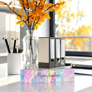 Glitzy Holographic  Desk Name Plate