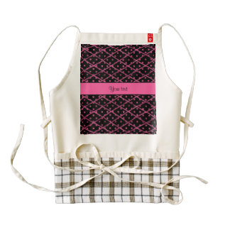 Glitzy Hot Pink Glitter Polka Dots & Diamonds Zazzle HEART Apron