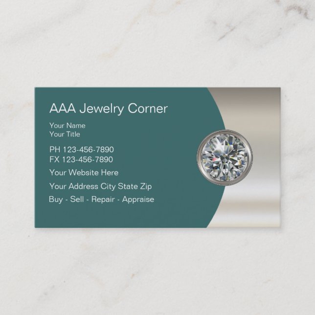 Glitzy Jewelry Business Cards (Front)