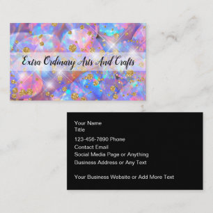 Glitzy Jewelry Business Cards Opal Background