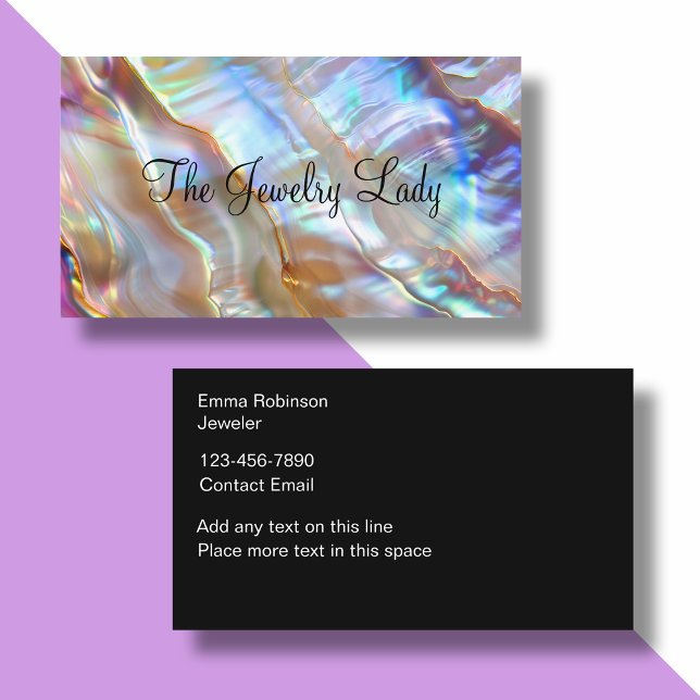 Glitzy Jewelry Theme Abalone Style Background Business Card (Creator Uploaded)