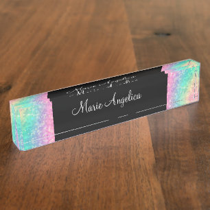 Glitzy Ladies Classy Monogram Desk Name Plate